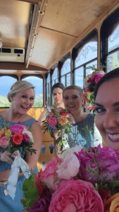 bridesmaids and pretty flowers